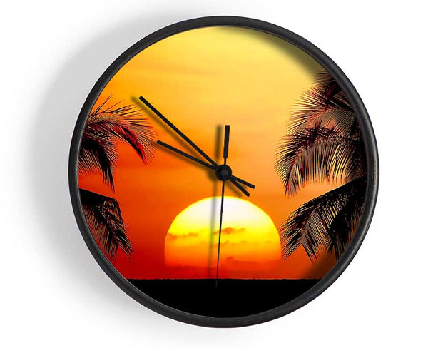 Sun Between The Palmtrees Clock - Wallart-Direct UK