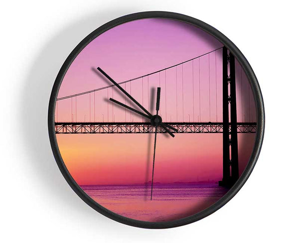 Sunset Bridge Clock - Wallart-Direct UK