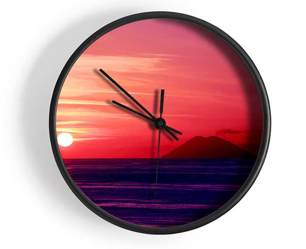 Sunset Just Before Night Falls Clock - Wallart-Direct UK