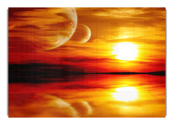 Atemberaubender Sonnenuntergang auf dem Planeten