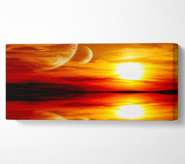 Atemberaubender Sonnenuntergang auf dem Planeten