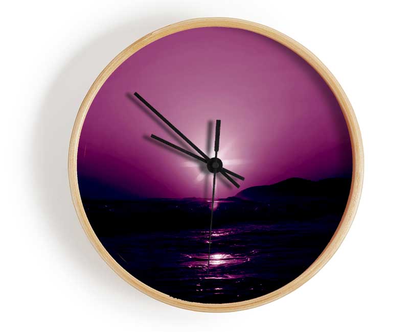 Sunstar Purple Clock - Wallart-Direct UK