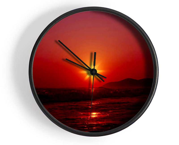 Sunstar Red Clock - Wallart-Direct UK