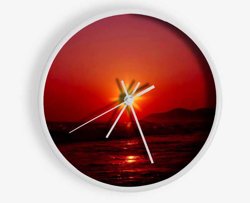 Sunstar Red Clock - Wallart-Direct UK