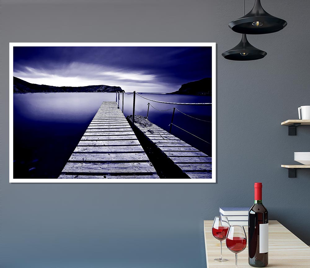 Abstract Pier Purple Print Poster Wall Art