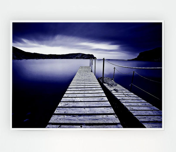 Abstract Pier Purple Print Poster Wall Art