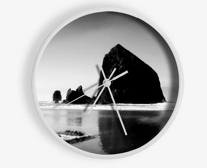 Turning Of The Tides B n W Clock - Wallart-Direct UK