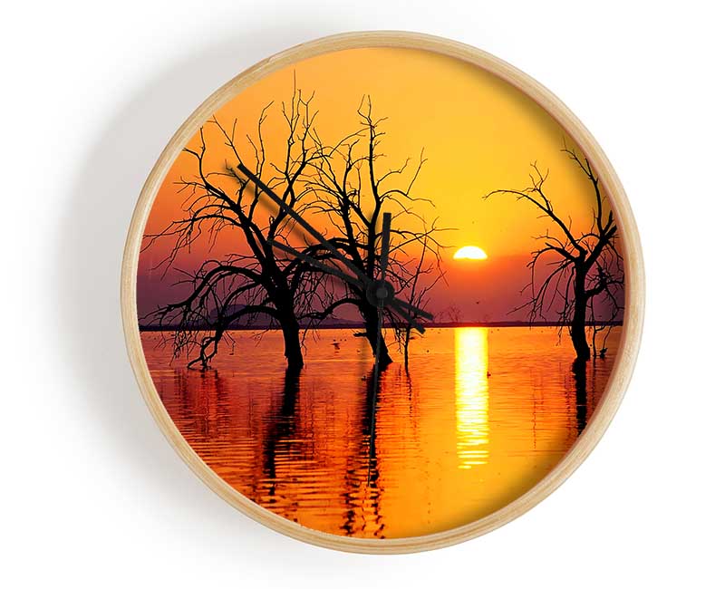 Trees In The Ocean Clock - Wallart-Direct UK