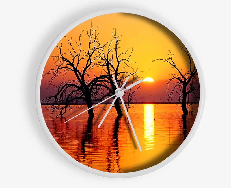 Trees In The Ocean Clock - Wallart-Direct UK