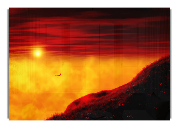 Roter Himmel über den Wolken