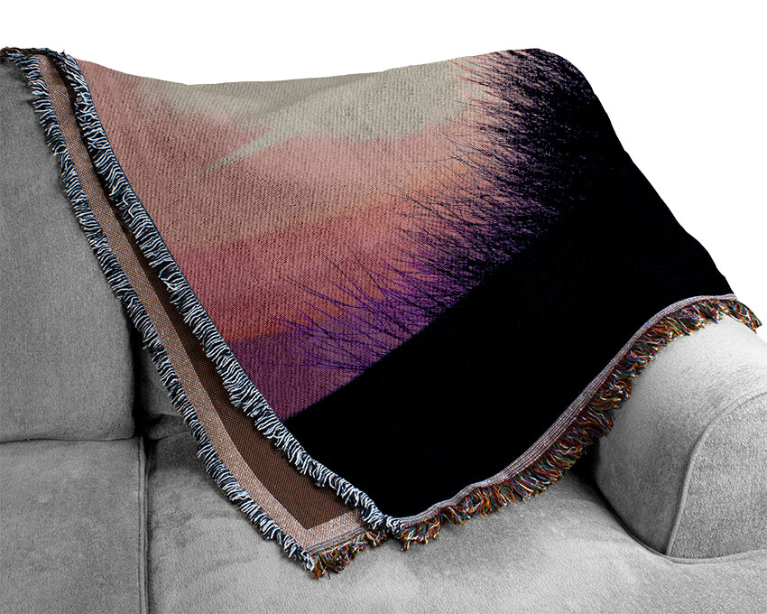 The Sun Reeds Pink Woven Blanket