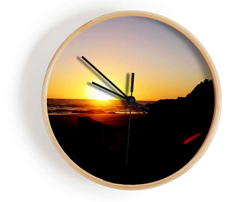 The Sun At Dusk Clock - Wallart-Direct UK