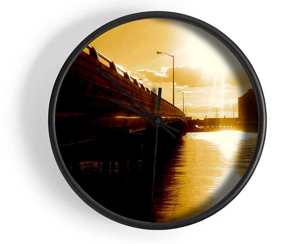 The Pier Above Caramel Clock - Wallart-Direct UK