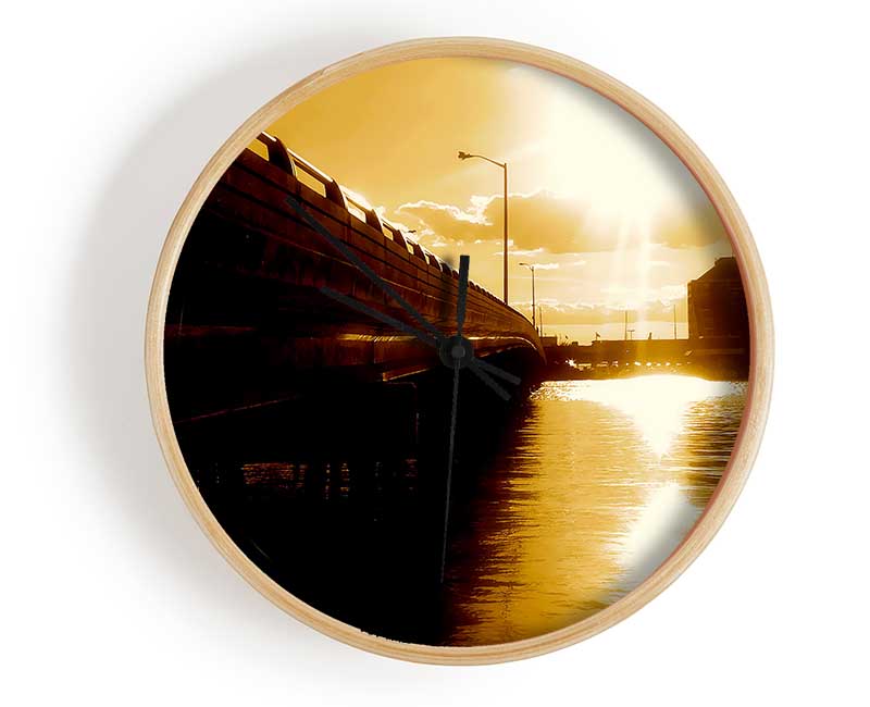 The Pier Above Caramel Clock - Wallart-Direct UK