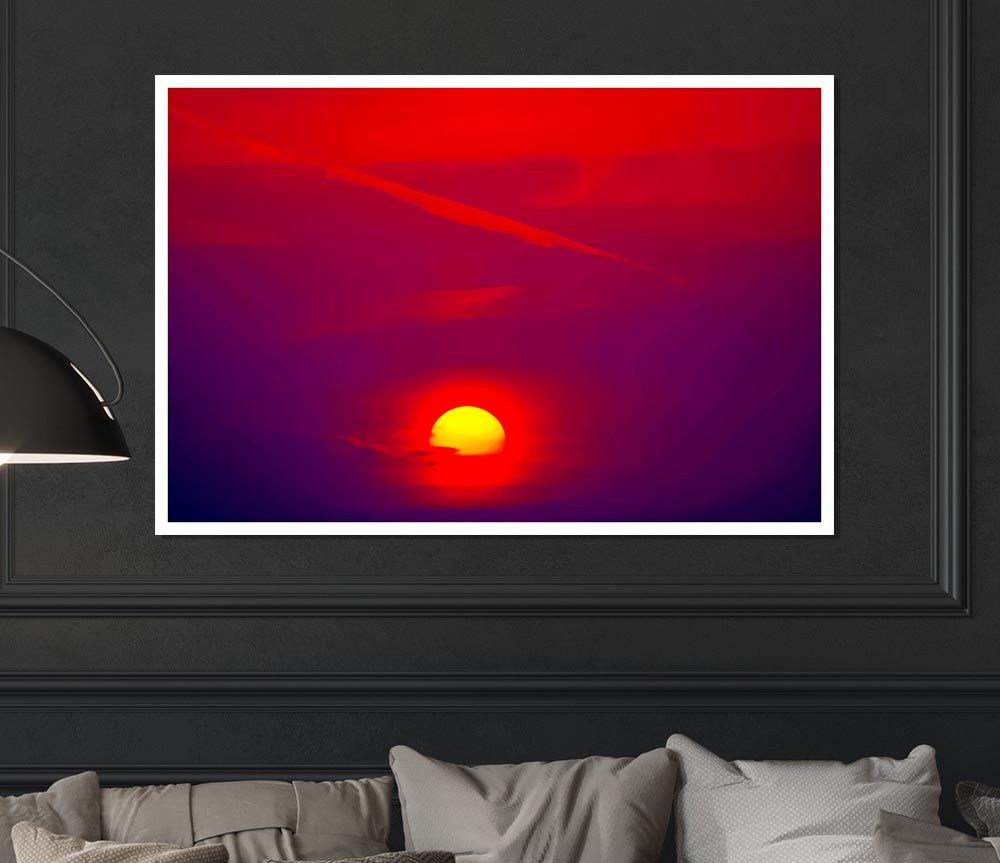 The Glow Of The Red Sun Print Poster Wall Art