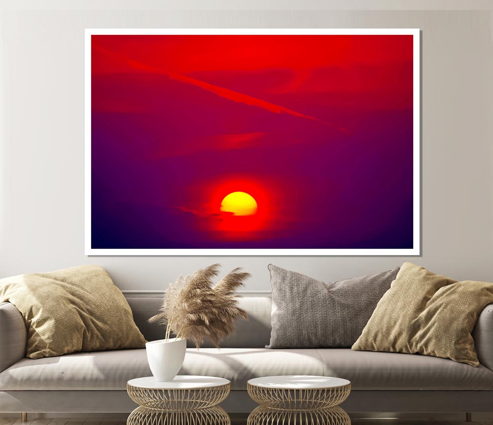 The Glow Of The Red Sun Print Poster Wall Art