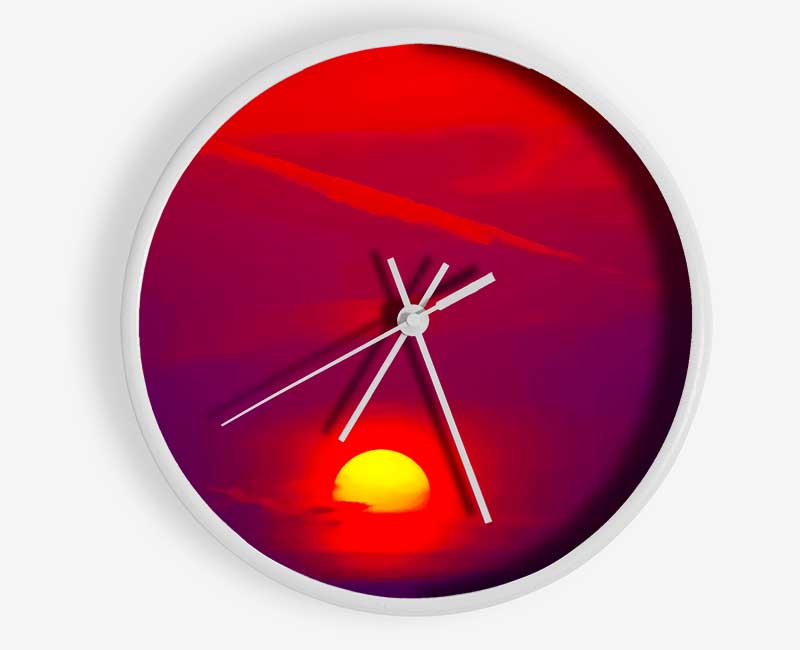 The Glow Of The Red Sun Clock - Wallart-Direct UK