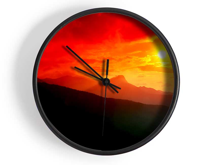 Sunblaze In The Italian Hills Clock - Wallart-Direct UK