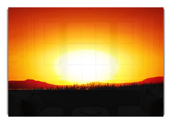 Die leuchtende goldene Sonne