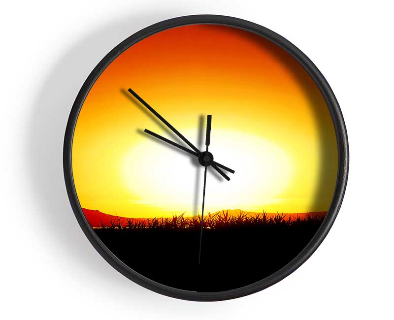 The Glowing Golden Sun Clock - Wallart-Direct UK