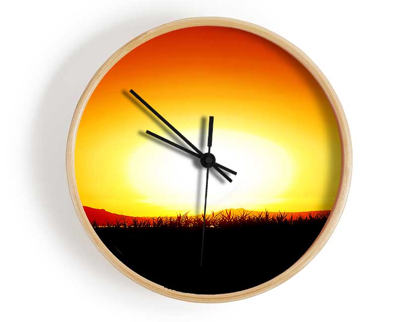 The Glowing Golden Sun Clock - Wallart-Direct UK