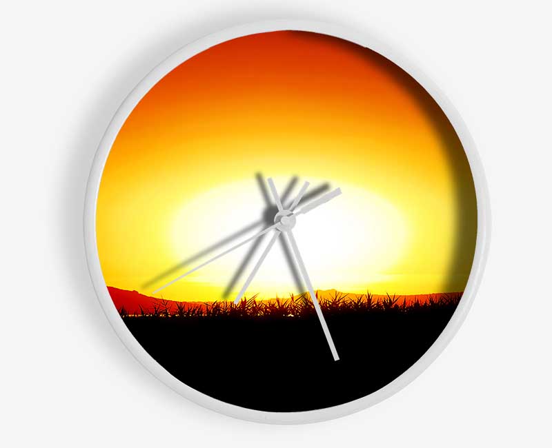 The Glowing Golden Sun Clock - Wallart-Direct UK