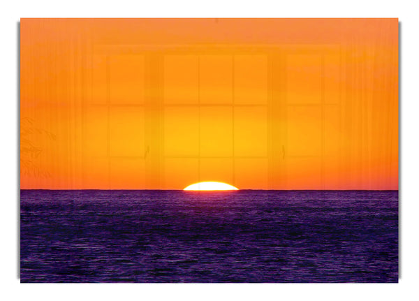 Wenn die Sonne über dem Ozean untergeht Orange