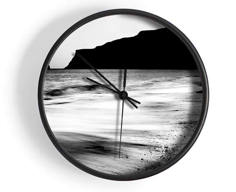 The Calming Ocean Flow B n W Clock - Wallart-Direct UK