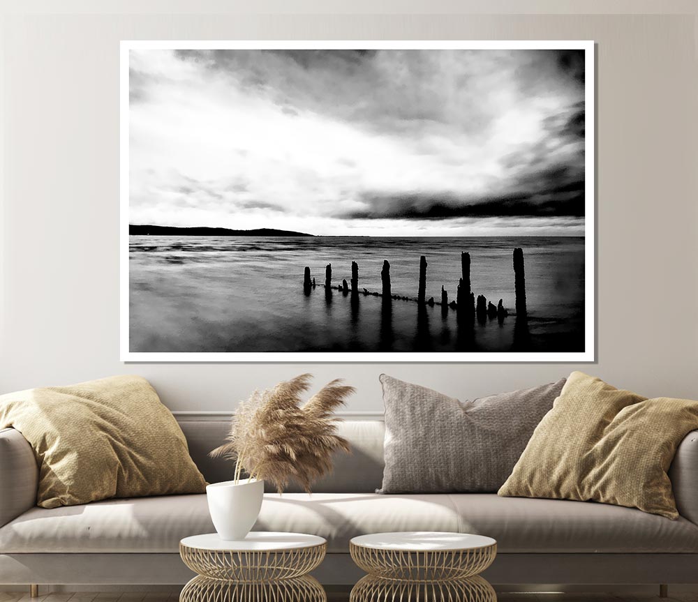 The Path To The Ocean B N W Print Poster Wall Art