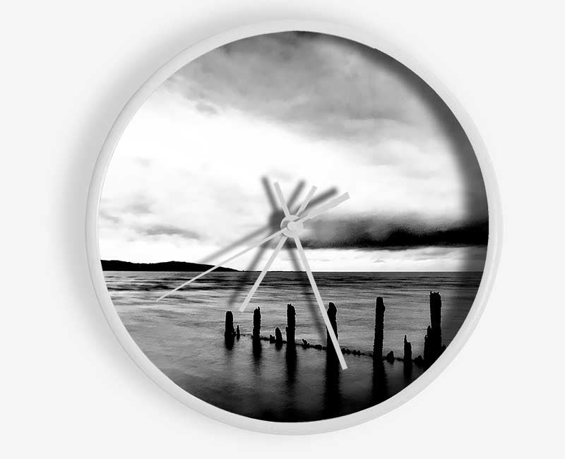 The Path To The Ocean B n W Clock - Wallart-Direct UK