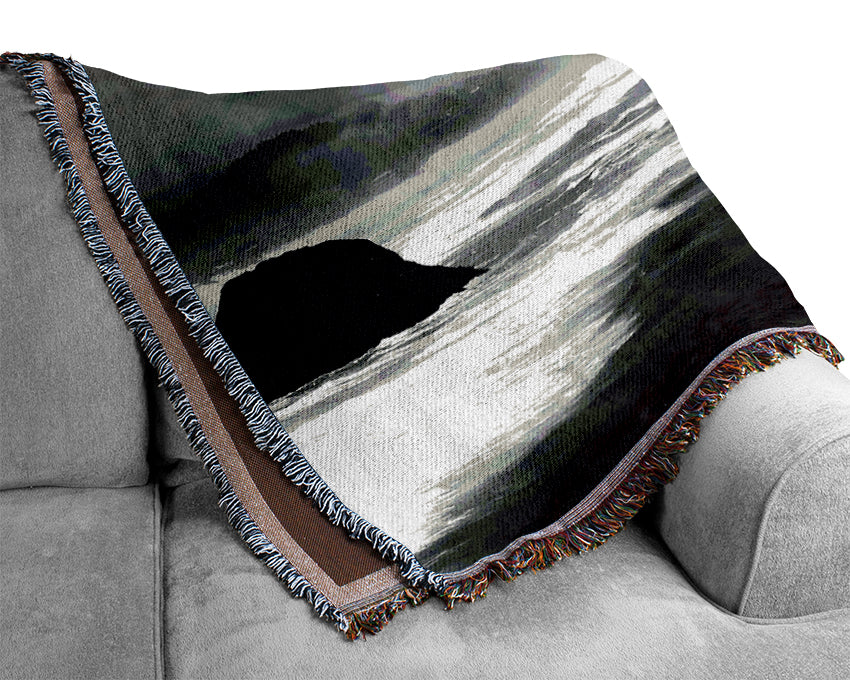 The Oceans Swell B n W Woven Blanket