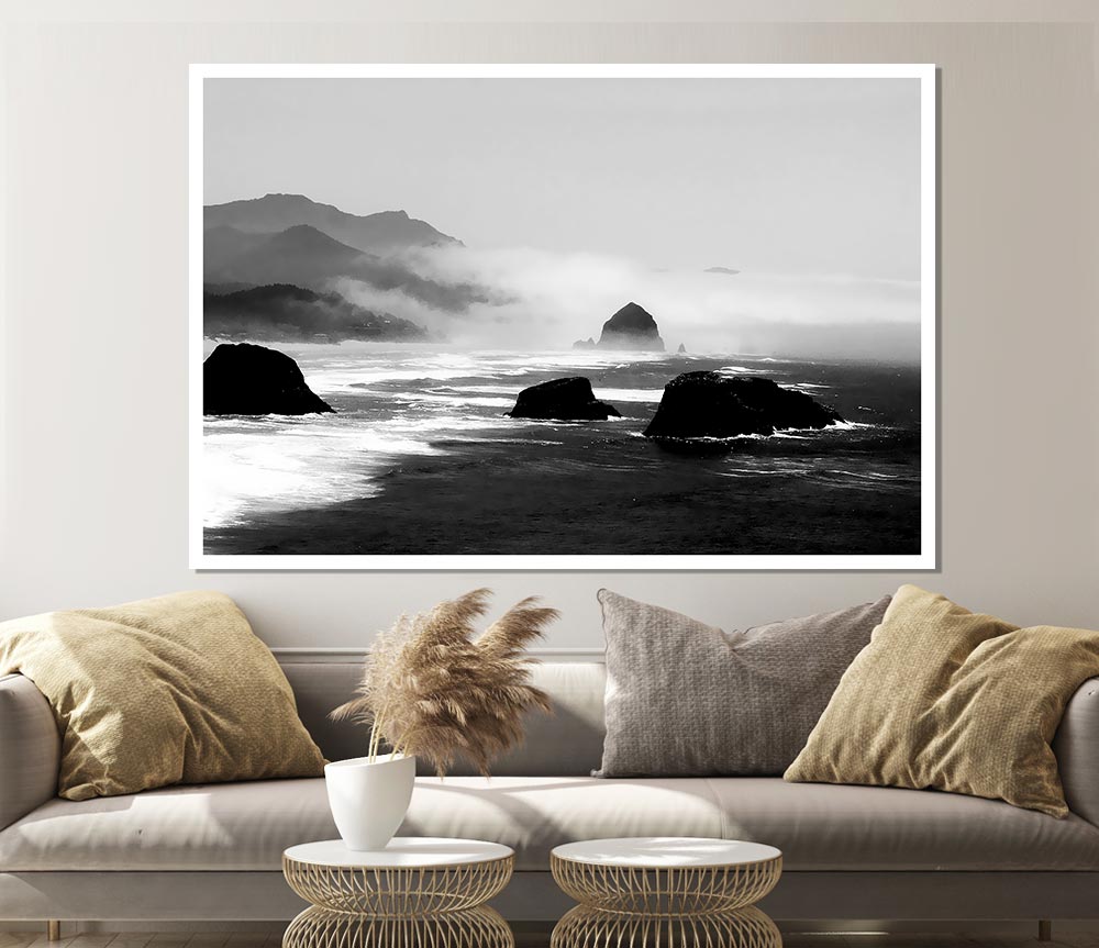 The Oceans Swell B N W Print Poster Wall Art
