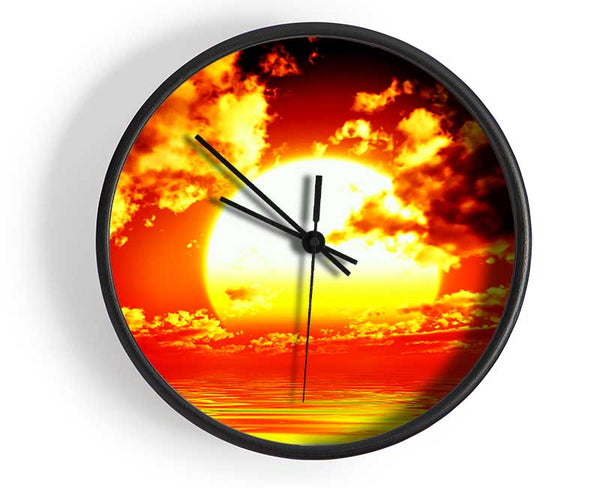 The Huge Sun Over The Ocean Clock - Wallart-Direct UK