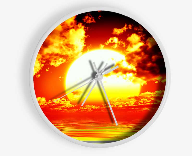 The Huge Sun Over The Ocean Clock - Wallart-Direct UK