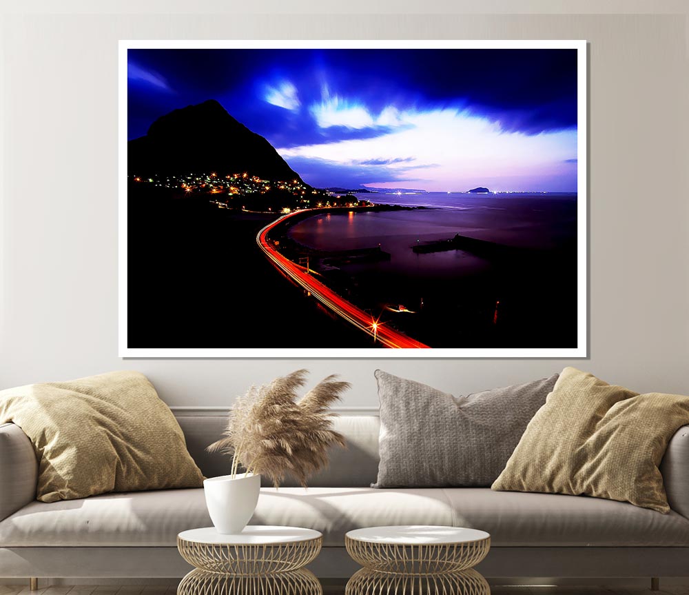 The Road Past The Ocean Print Poster Wall Art