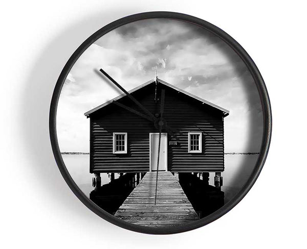 Water House B n W Clock - Wallart-Direct UK