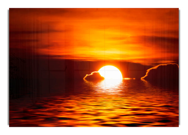 Die Sonne fällt in den Ozean