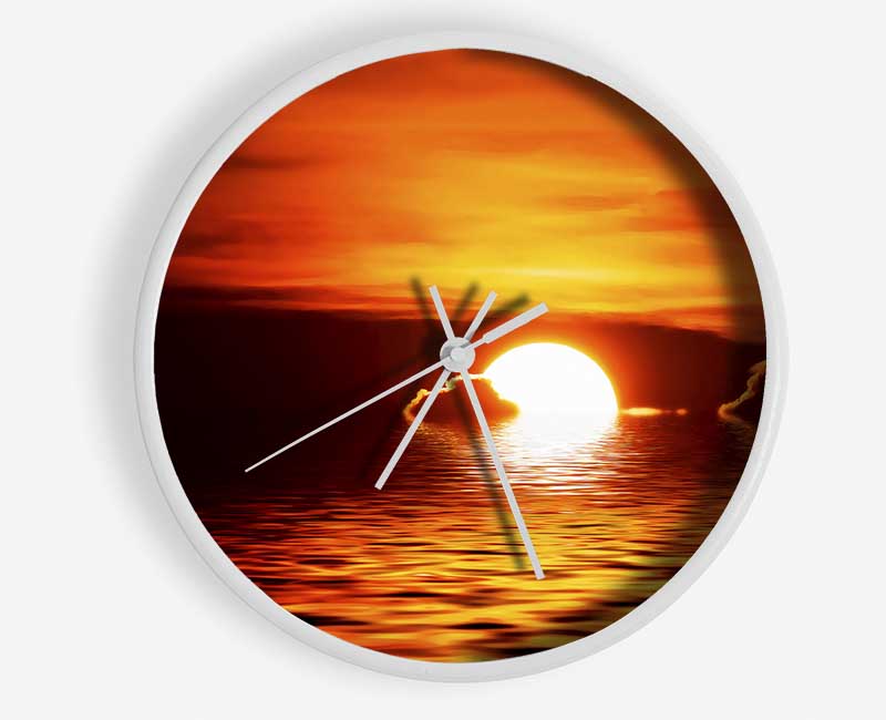 The Sun Falls In The Ocean Clock - Wallart-Direct UK