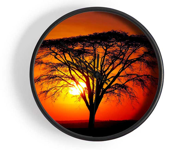 Sunset Through The Trees Clock - Wallart-Direct UK
