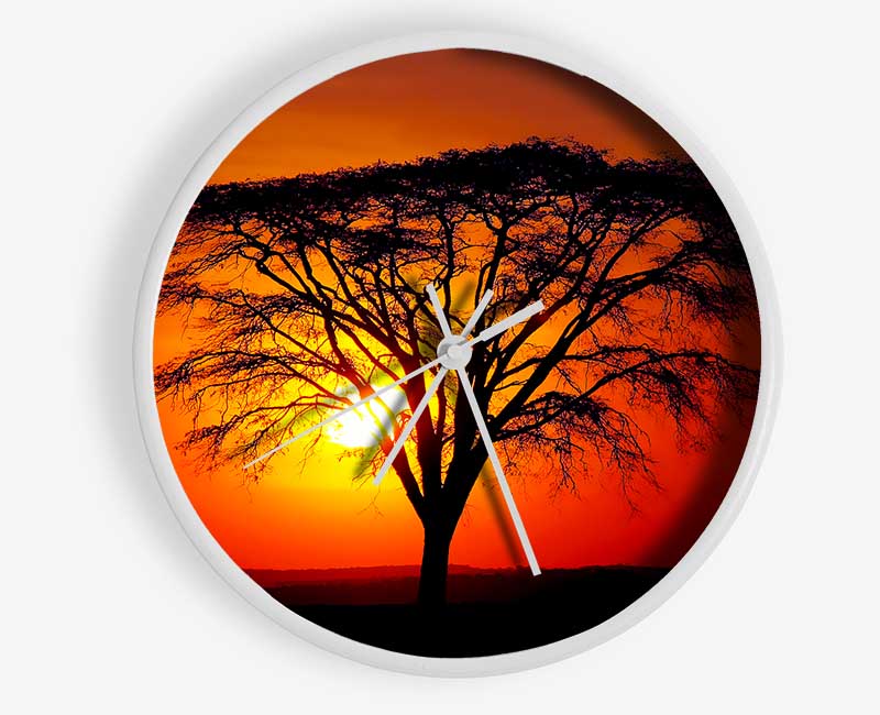 Sunset Through The Trees Clock - Wallart-Direct UK