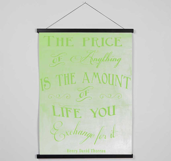 Famous Quote Henry David Thoreau The Price Of Anything Lime Green Hanging Poster - Wallart-Direct UK
