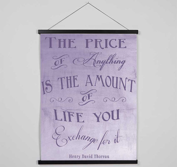 Famous Quote Henry David Thoreau The Price Of Anything Lilac Hanging Poster - Wallart-Direct UK
