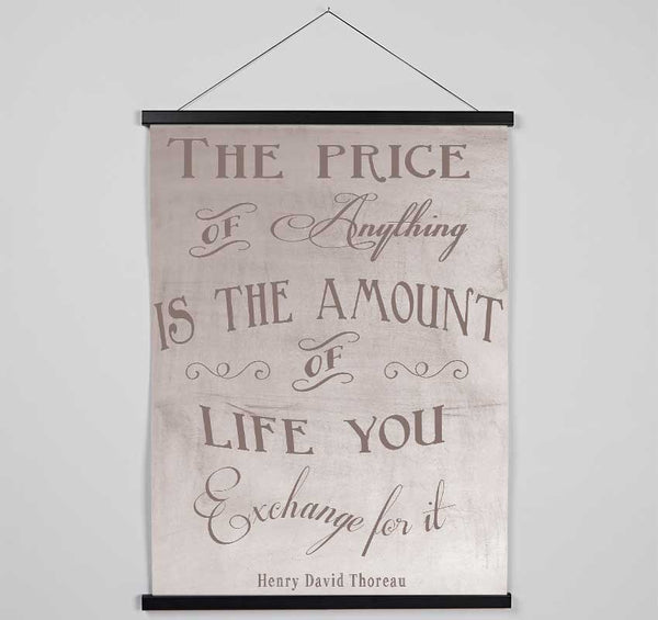 Famous Quote Henry David Thoreau The Price Of Anything Beige Hanging Poster - Wallart-Direct UK
