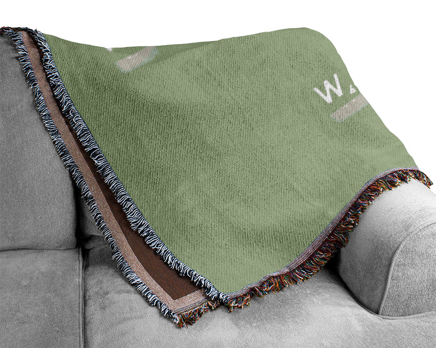 Love Quote Home Is Wherever Im With You Lime Green Woven Blanket