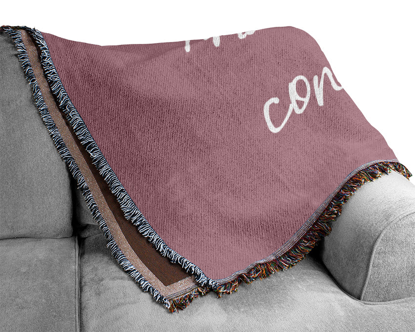 Love Quote Happy Thoughts Are Contagious Pink Woven Blanket