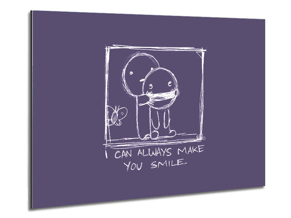 Love Quote I Can Always Make You Smile Lilac Metal Print