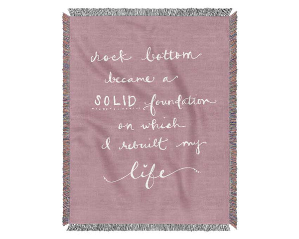 Rock Bottom Pink Woven Blanket