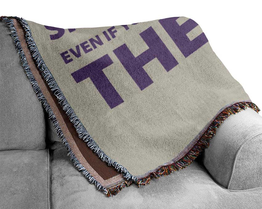 Motivational Quote Shoot For The Moon Lilac Woven Blanket
