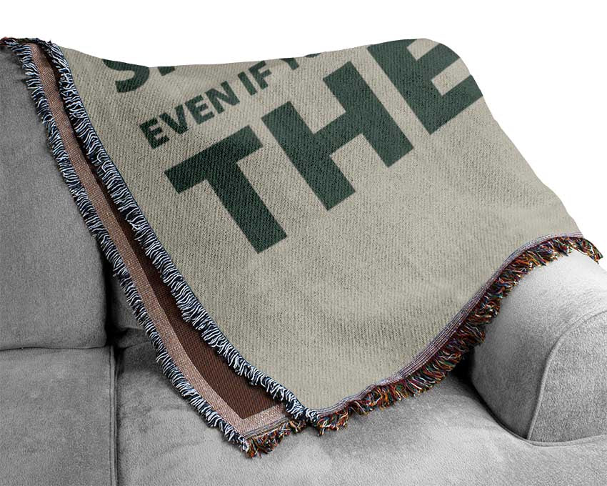 Motivational Quote Shoot For The Moon Grey Woven Blanket