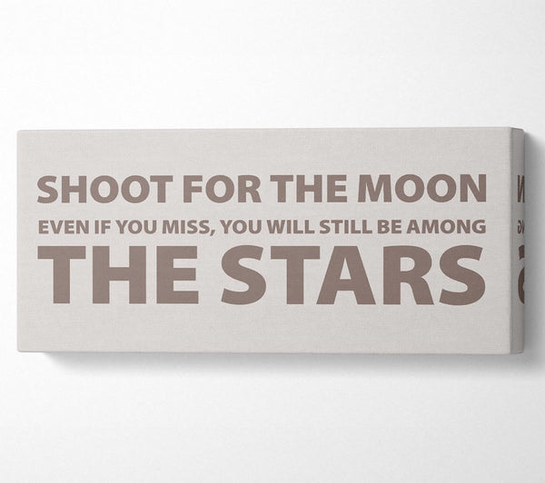 Motivierendes Zitat „Shoot For The Moon“ Beige